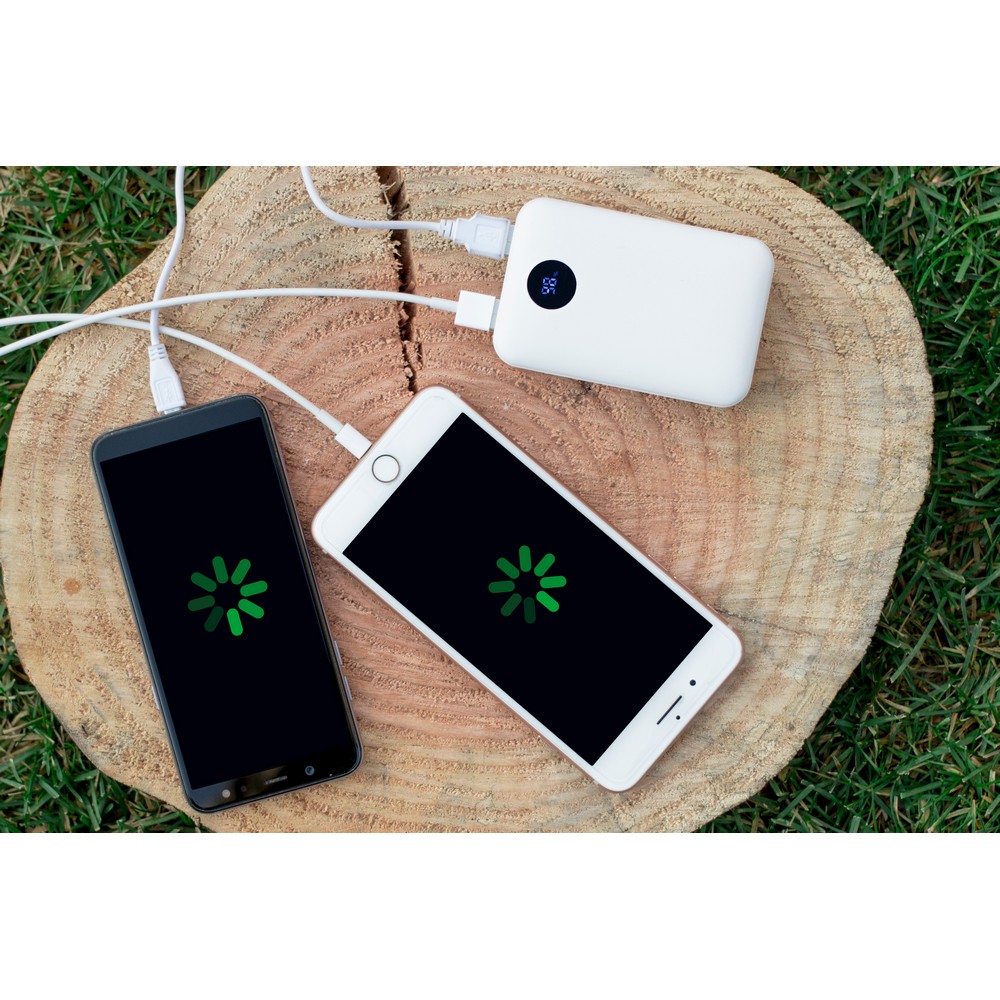 Kompaktowy Power Bank 10000 mAh z wyświetlaczem i etui - Power banki z nadrukiem logo | VEBI - zdjęcie 10