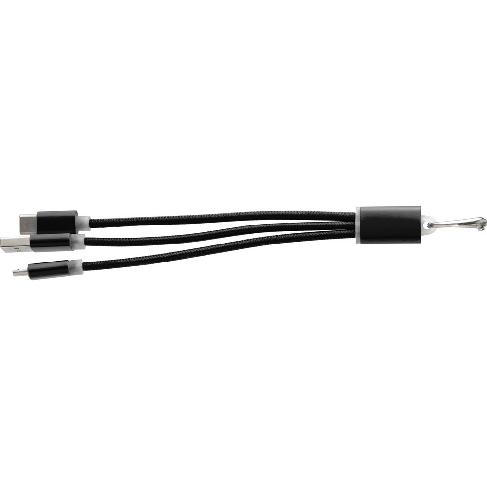 Brelok 3w1 z kablem do ładowania USB/USB-C/Micro USB - Kable z nadrukiem logo | VEBI - zdjęcie 3