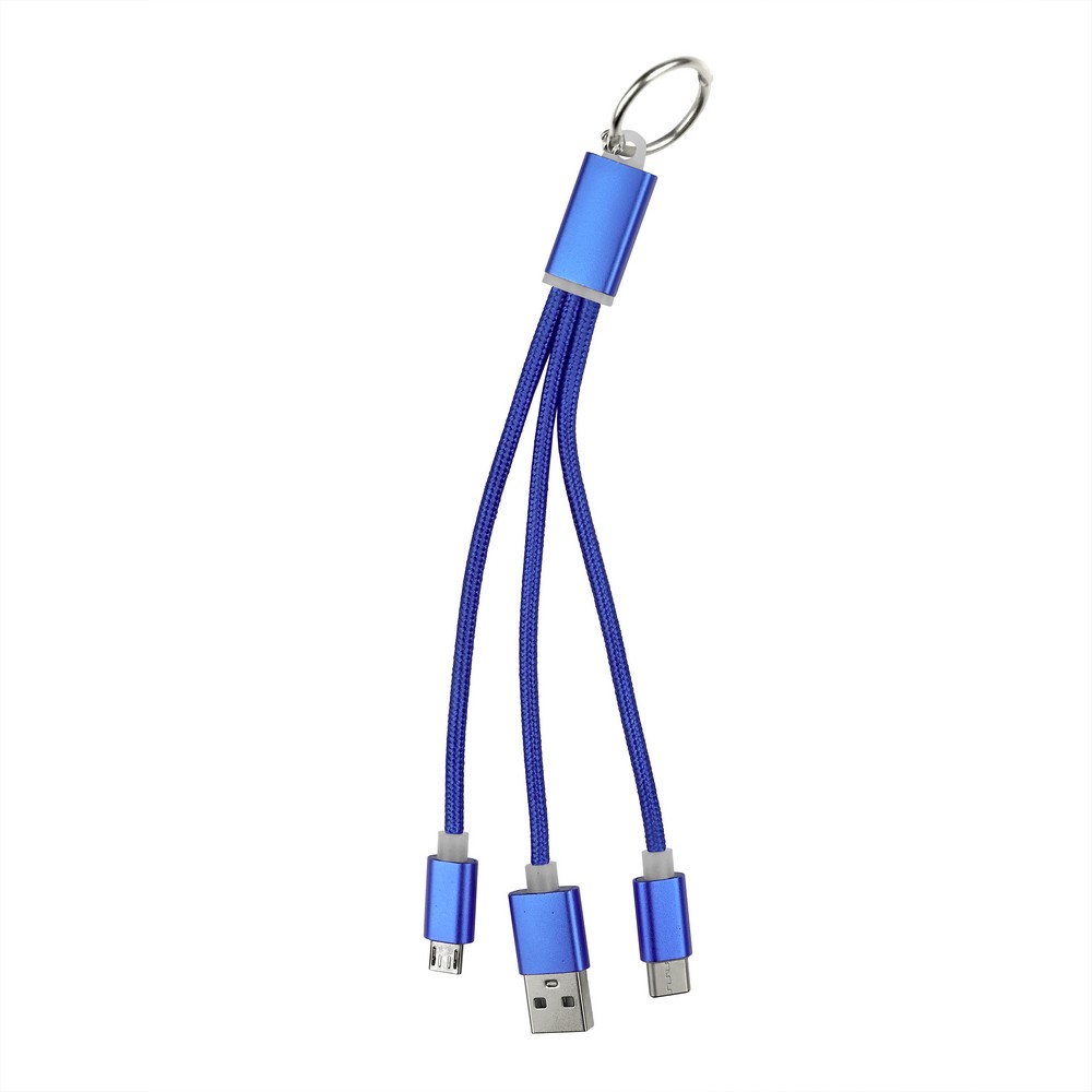 Brelok 3w1 z kablem do ładowania USB/USB-C/Micro USB - Kable z nadrukiem logo | VEBI - zdjęcie 8