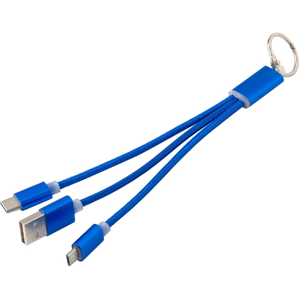 Brelok 3w1 z kablem do ładowania USB/USB-C/Micro USB - Kable z nadrukiem logo | VEBI - zdjęcie 9