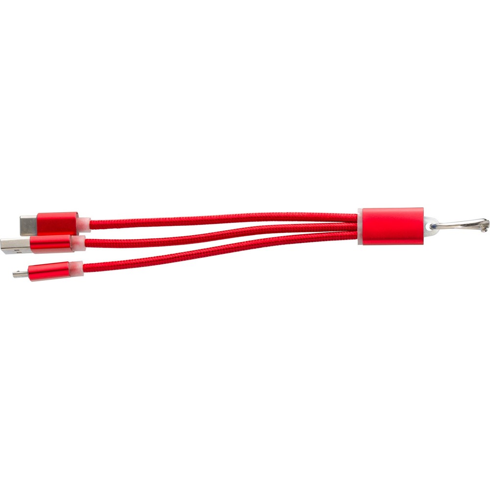 Brelok 3w1 z kablem do ładowania USB/USB-C/Micro USB - Kable z nadrukiem logo | VEBI - zdjęcie 6