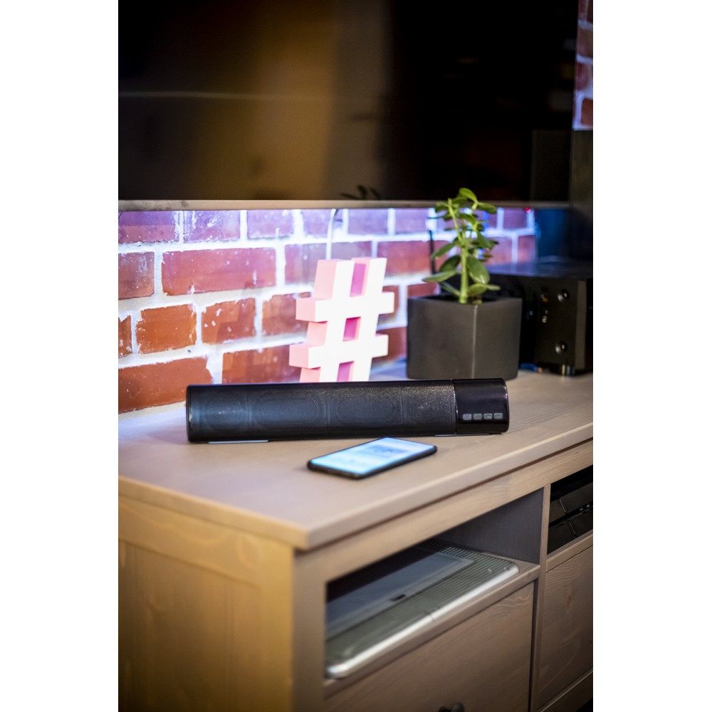 Głośnik Bluetooth Gabriel 2x5W z radiem i mikrofonem - Głośniki z nadrukiem logo | VEBI - zdjęcie 3