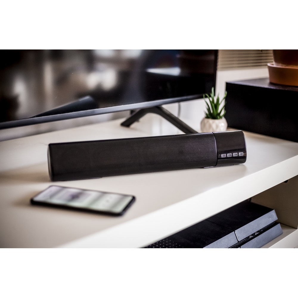 Głośnik Bluetooth Gabriel 2x5W z radiem i mikrofonem - Głośniki z nadrukiem logo | VEBI - zdjęcie 4