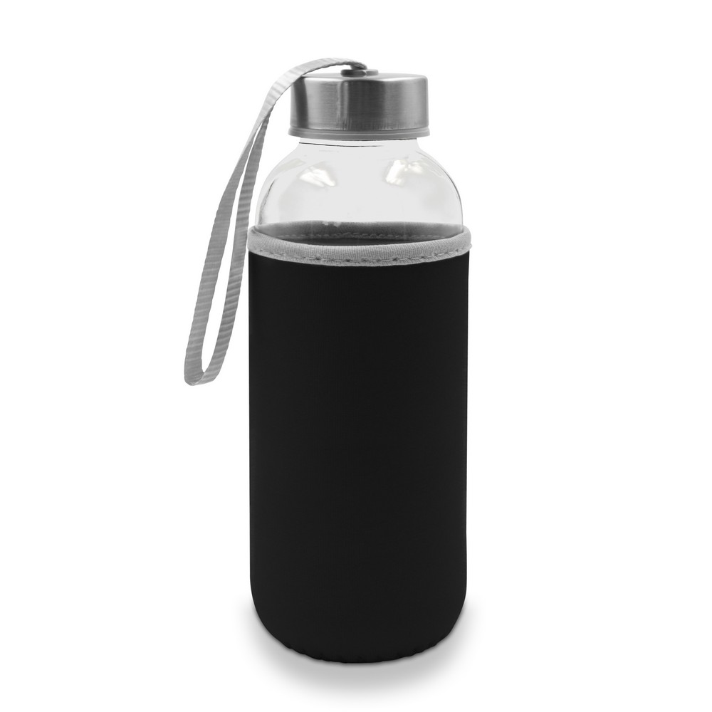 Szklana butelka z pokrowcem Bob 420ml - gadżet reklamowy - Kubki z nadrukiem logo | VEBI