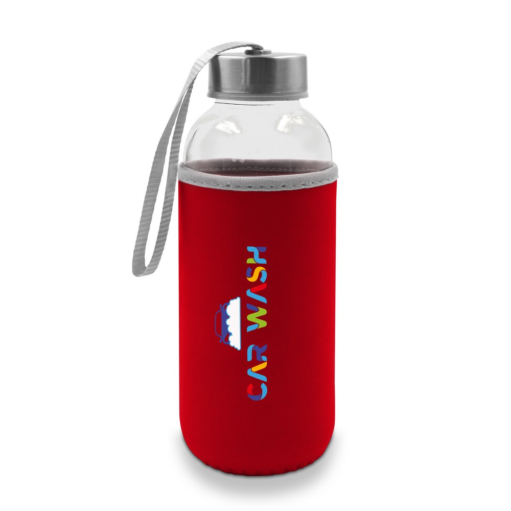Szklana butelka z pokrowcem Bob 420ml - gadżet reklamowy - Kubki z nadrukiem logo | VEBI - zdjęcie 5