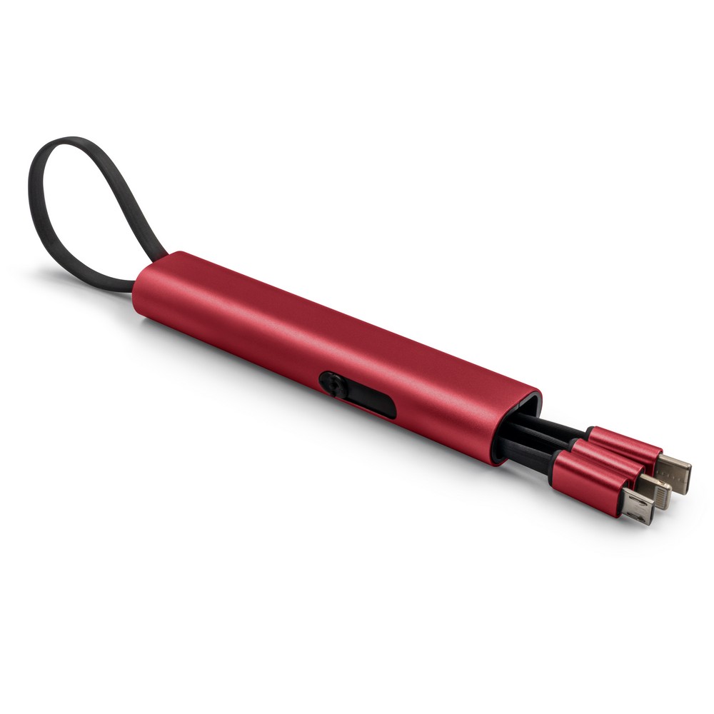 Uniwersalny kabel ładujący 4w1 Evelyn z możliwością znakowania - Kable z nadrukiem logo | VEBI