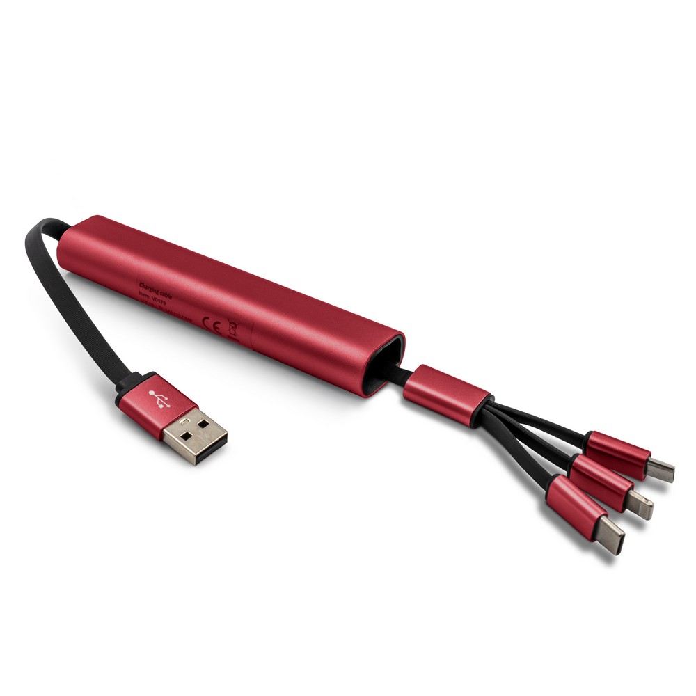 Uniwersalny kabel ładujący 4w1 Evelyn z możliwością znakowania - Kable z nadrukiem logo | VEBI - zdjęcie 5