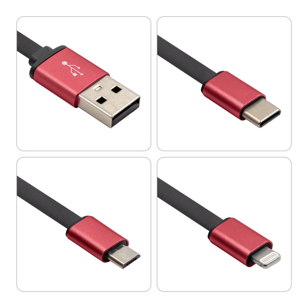 Uniwersalny kabel ładujący 4w1 Evelyn z możliwością znakowania - Kable z nadrukiem logo | VEBI - zdjęcie 8