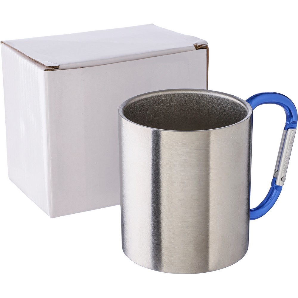 Kubek turystyczny z karabińczykiem 185ml - metal, podwójne ścianki - Kubki z nadrukiem logo | VEBI - zdjęcie 9