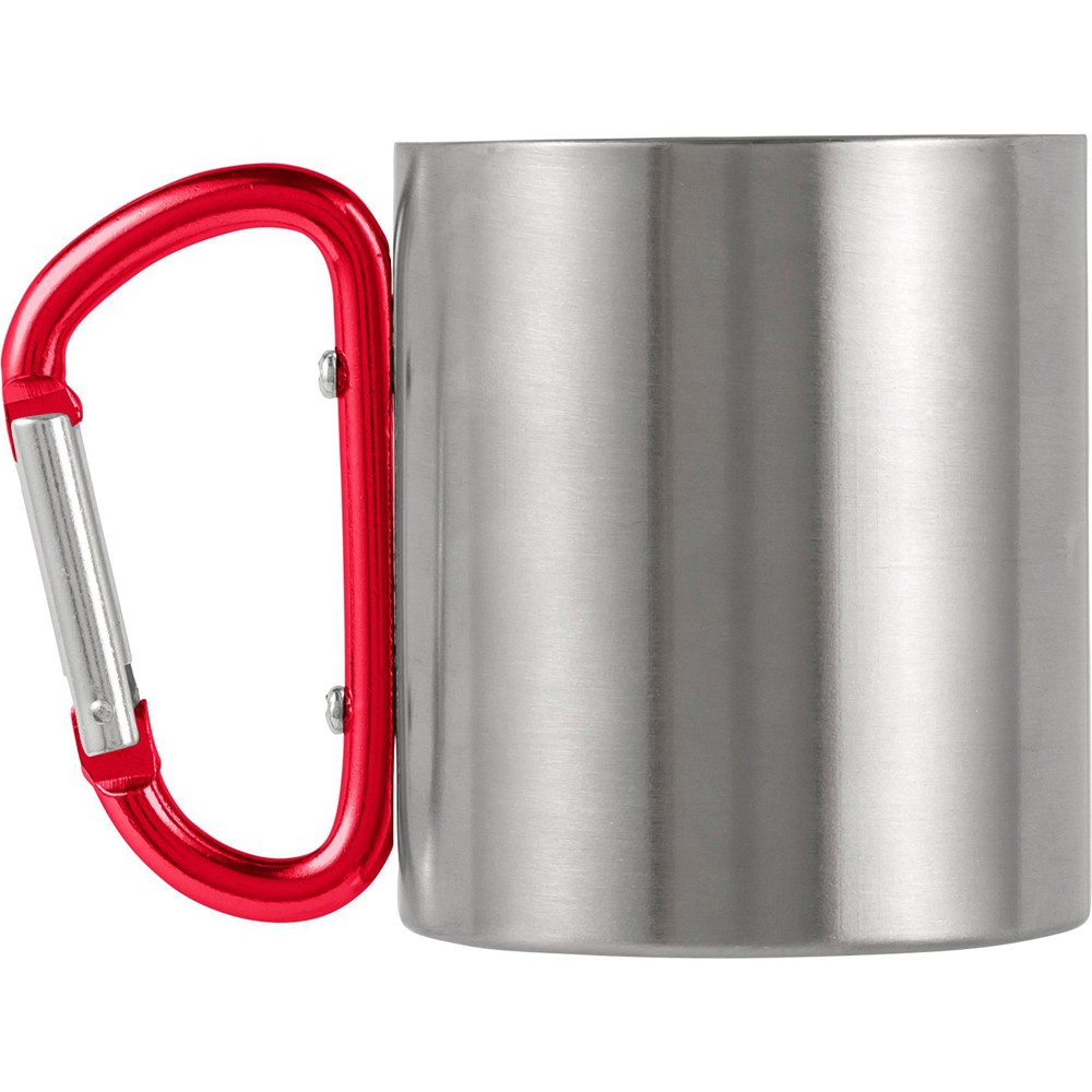 Kubek turystyczny z karabińczykiem 185ml - metal, podwójne ścianki - Kubki z nadrukiem logo | VEBI - zdjęcie 6