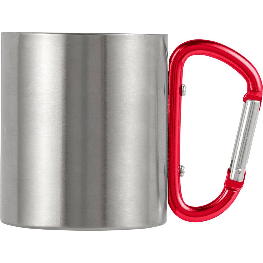 Kubek turystyczny z karabińczykiem 185ml - metal, podwójne ścianki - Kubki z nadrukiem logo | VEBI - zdjęcie 7