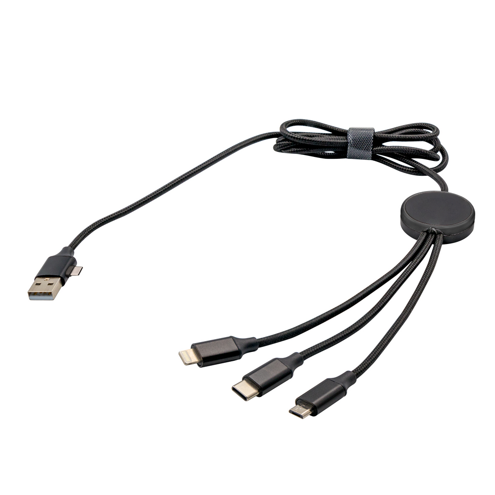 Kabel ładujący 5w1 z podświetlanym grawerem Jyanette - Kable z nadrukiem logo | VEBI - zdjęcie 3