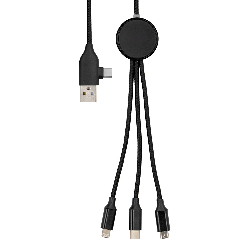 Kabel ładujący 5w1 z podświetlanym grawerem Jyanette - Kable z nadrukiem logo | VEBI - zdjęcie 4