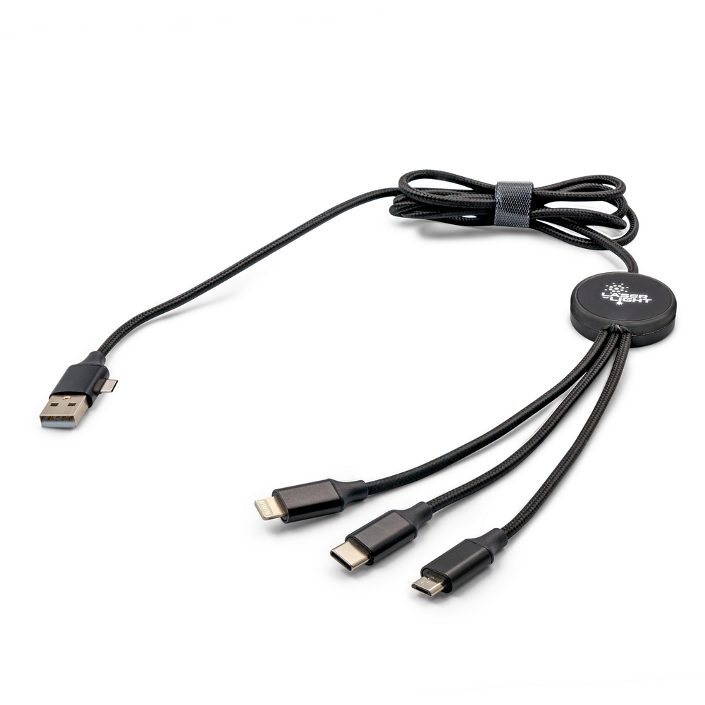 Kabel ładujący 5w1 z podświetlanym grawerem Jyanette - Kable z nadrukiem logo | VEBI
