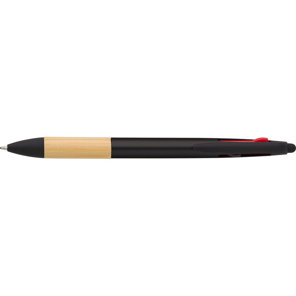 Bambusowy długopis 3w1 z touch pen - Długopisy nietypowe z nadrukiem logo | VEBI