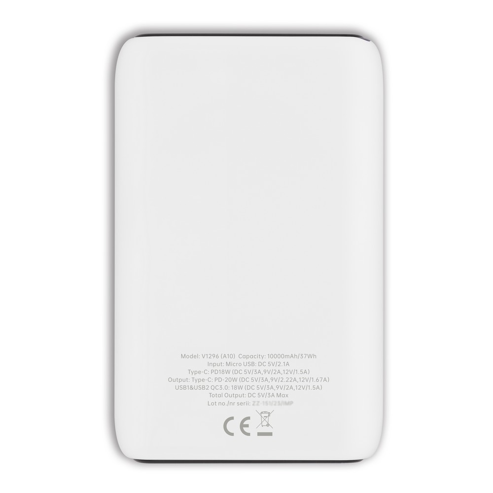 Powerbank Dashonte 10000 mAh z szybkim ładowaniem USB-C - Power banki z nadrukiem logo | VEBI - zdjęcie 5