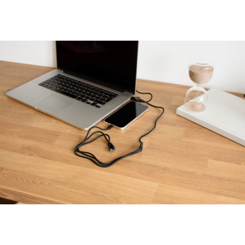 Uniwersalny kabel ładujący 4w1 z 4 końcówkami - 290cm - Kable z nadrukiem logo | VEBI - zdjęcie 4