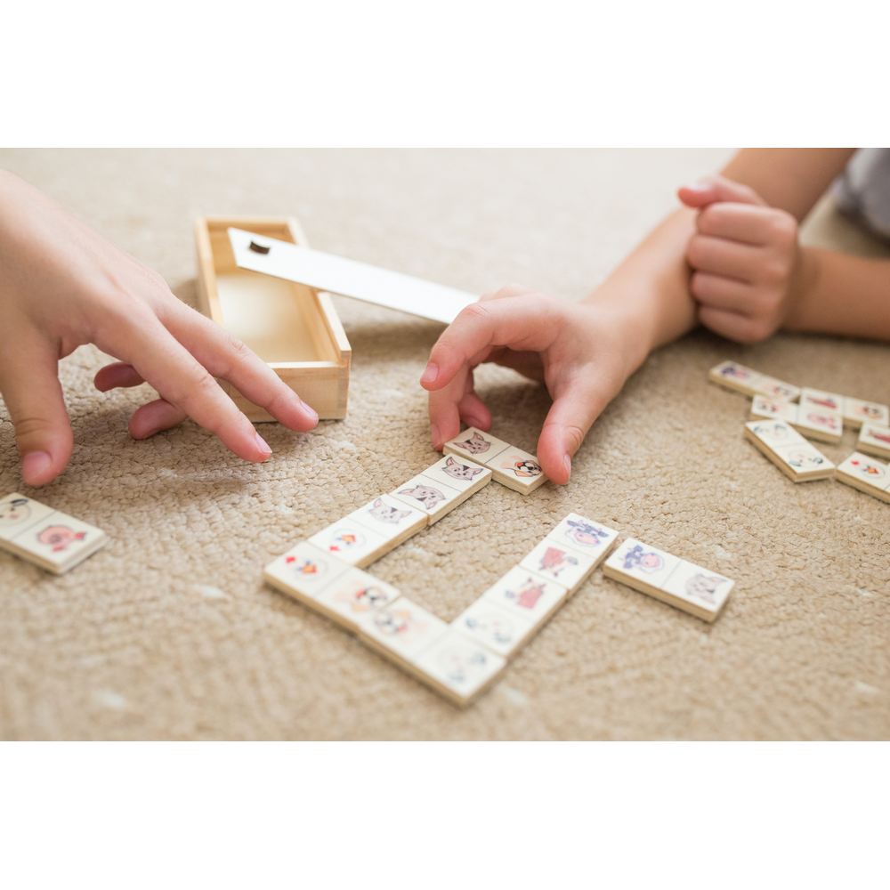 Domino w drewnianym pudełku - gra firmowa z logo - Gry i zabawy z nadrukiem logo | VEBI - zdjęcie 9