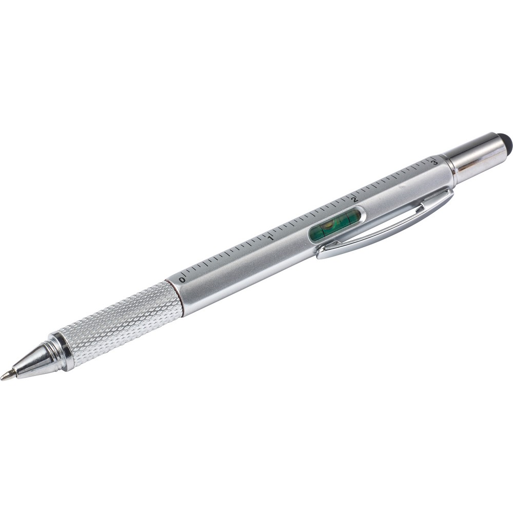 Długopis 5w1 z linijką, poziomica i touch pen - Długopisy nietypowe z nadrukiem logo | VEBI