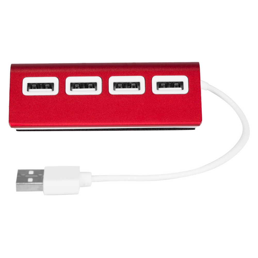 Hub USB 2.0 Fletcher - 4 porty do ładowania i transferu danych - Akcesoria do komputerów z nadrukiem logo | VEBI - zdjęcie 5