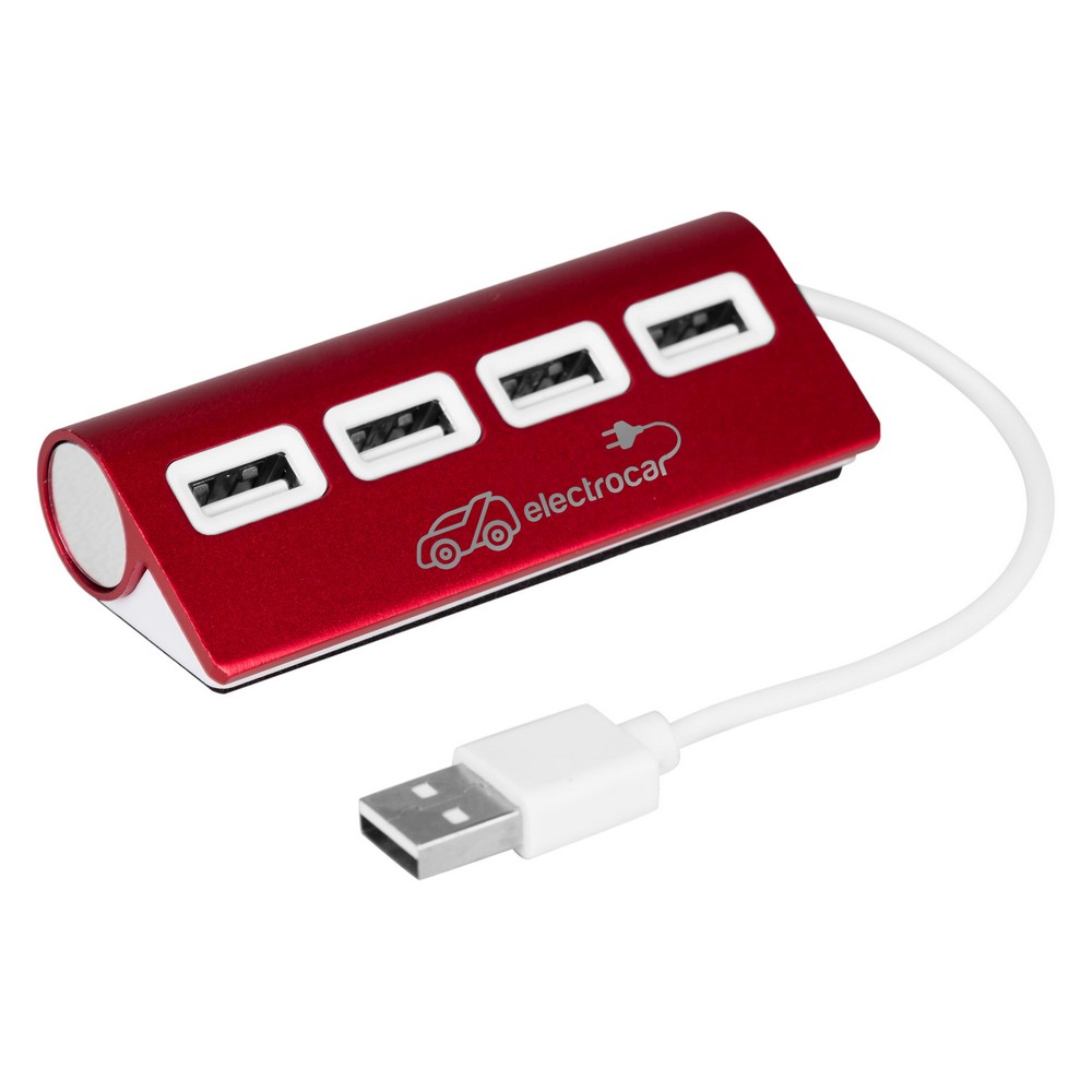 Hub USB 2.0 Fletcher - 4 porty do ładowania i transferu danych - Akcesoria do komputerów z nadrukiem logo | VEBI - zdjęcie 6