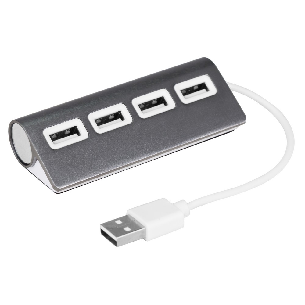 Hub USB 2.0 Fletcher - 4 porty do ładowania i transferu danych - Akcesoria do komputerów z nadrukiem logo | VEBI - zdjęcie 9