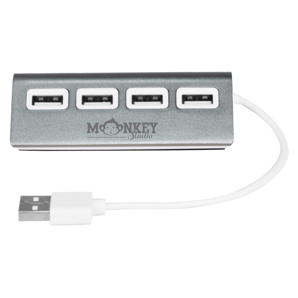 Hub USB 2.0 Fletcher - 4 porty do ładowania i transferu danych - Akcesoria do komputerów z nadrukiem logo | VEBI - zdjęcie 11