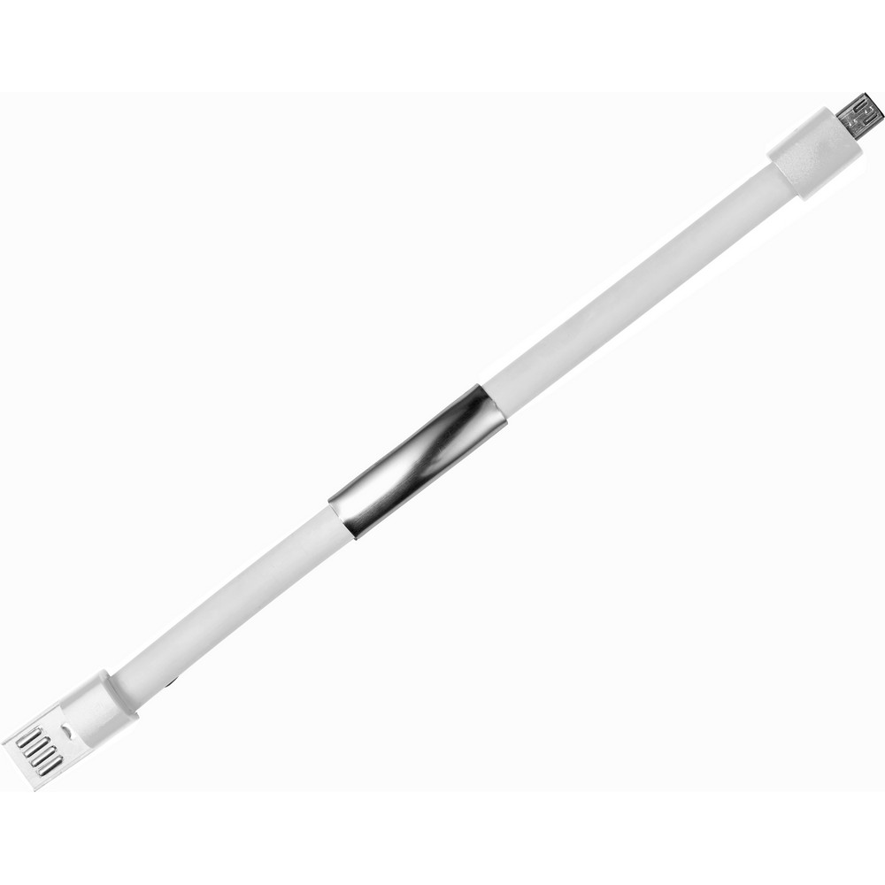 Opaska ładująca z kablem USB - bransoletka z funkcją powerbank - Kable z nadrukiem logo | VEBI - zdjęcie 2
