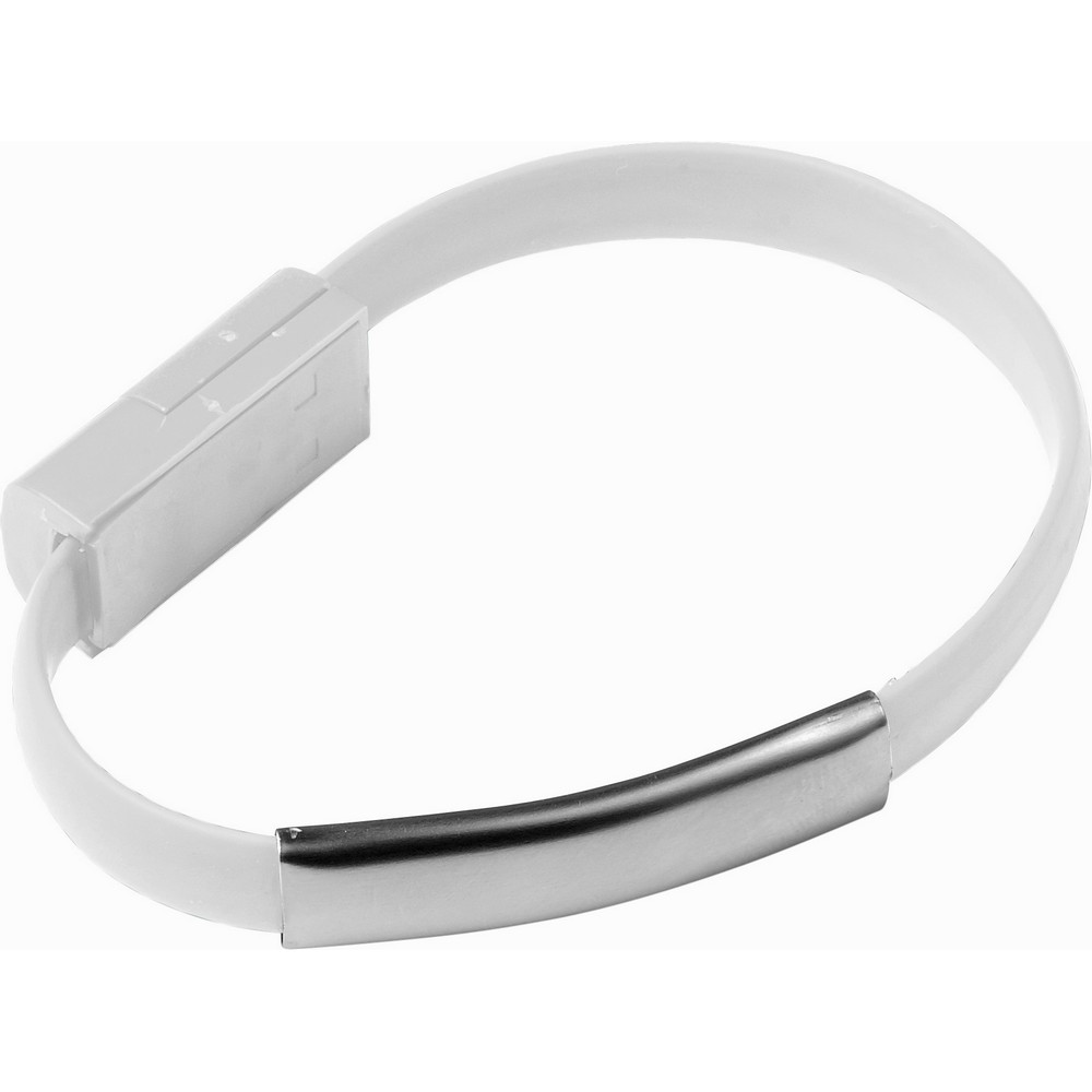 Opaska ładująca z kablem USB - bransoletka z funkcją powerbank - Kable z nadrukiem logo | VEBI - zdjęcie 3