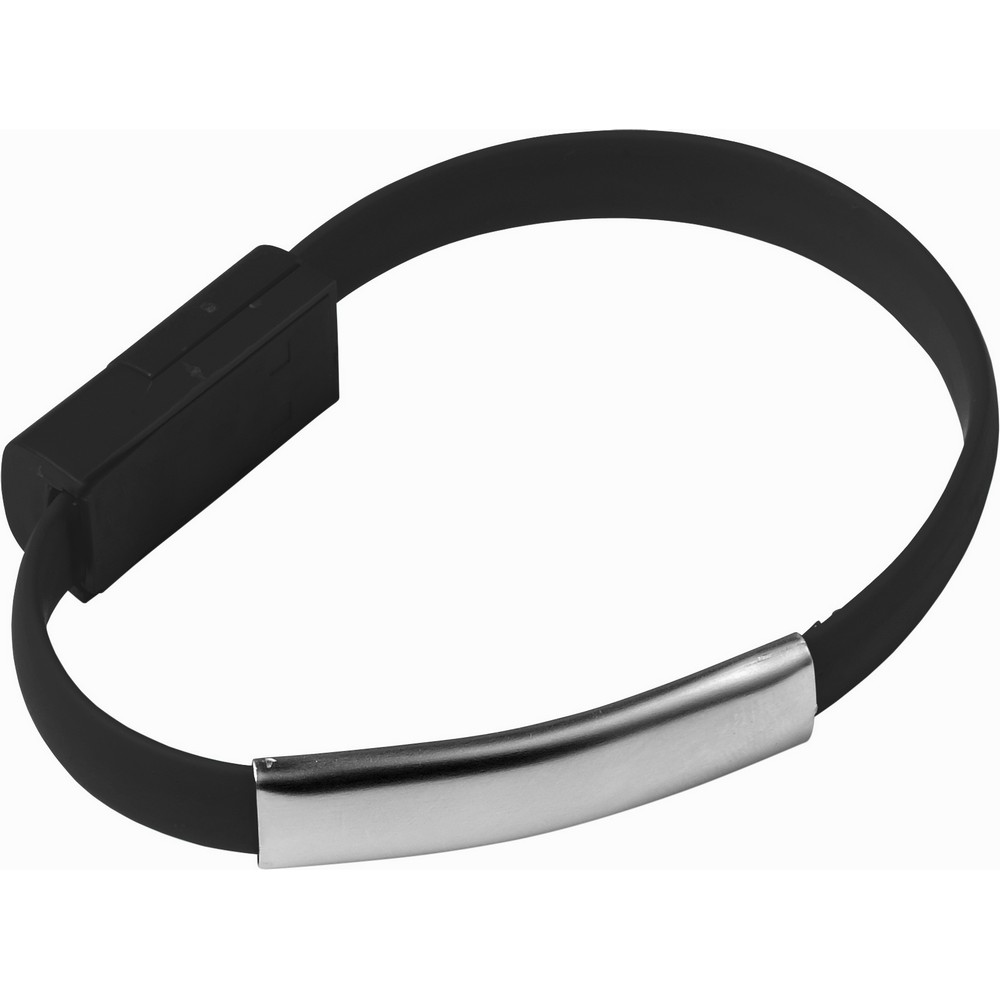 Opaska ładująca z kablem USB - bransoletka z funkcją powerbank - Kable z nadrukiem logo | VEBI - zdjęcie 9