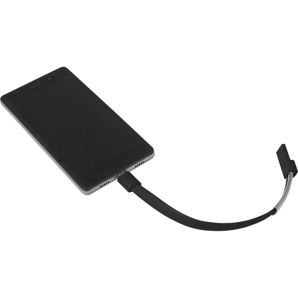 Opaska ładująca z kablem USB - bransoletka z funkcją powerbank - Kable z nadrukiem logo | VEBI - zdjęcie 12