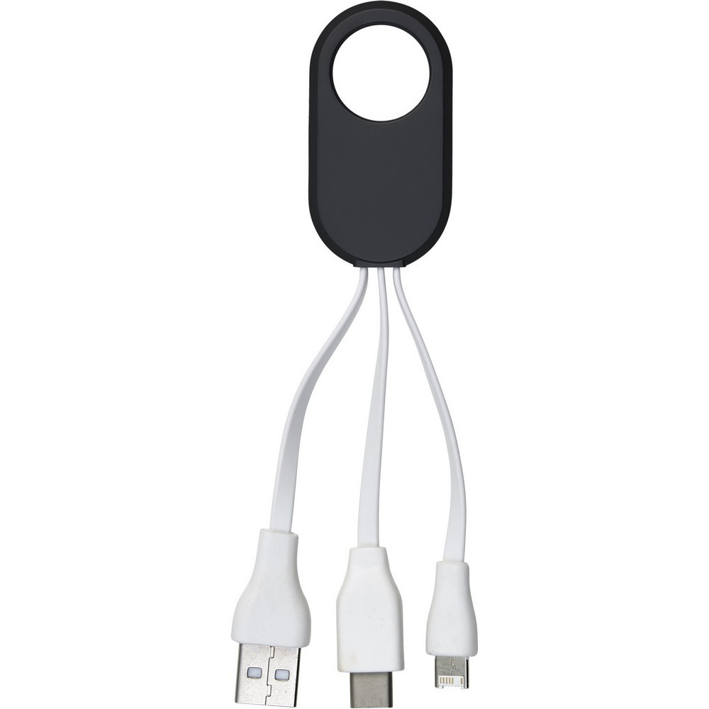 Kabel do ładowania 3 w 1 z nadrukiem logo - Kable z nadrukiem logo | VEBI - zdjęcie 2