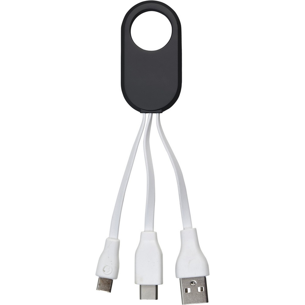 Kabel do ładowania 3 w 1 z nadrukiem logo - Kable z nadrukiem logo | VEBI - zdjęcie 3