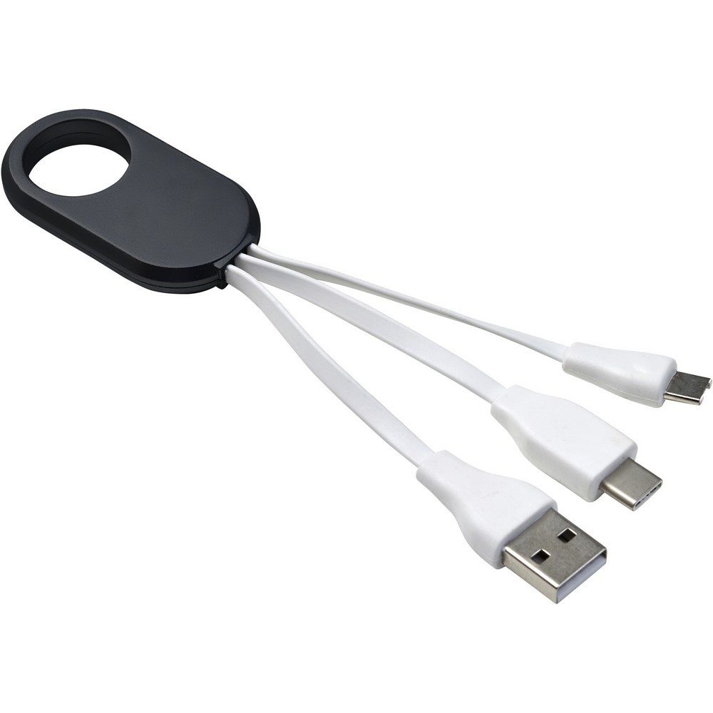 Kabel do ładowania 3 w 1 z nadrukiem logo - Kable z nadrukiem logo | VEBI - zdjęcie 4