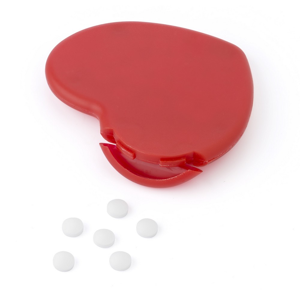 Miętówki bez cukru w pojemniku w kształcie serca - Inne drobiazgi z nadrukiem logo | VEBI - zdjęcie 2