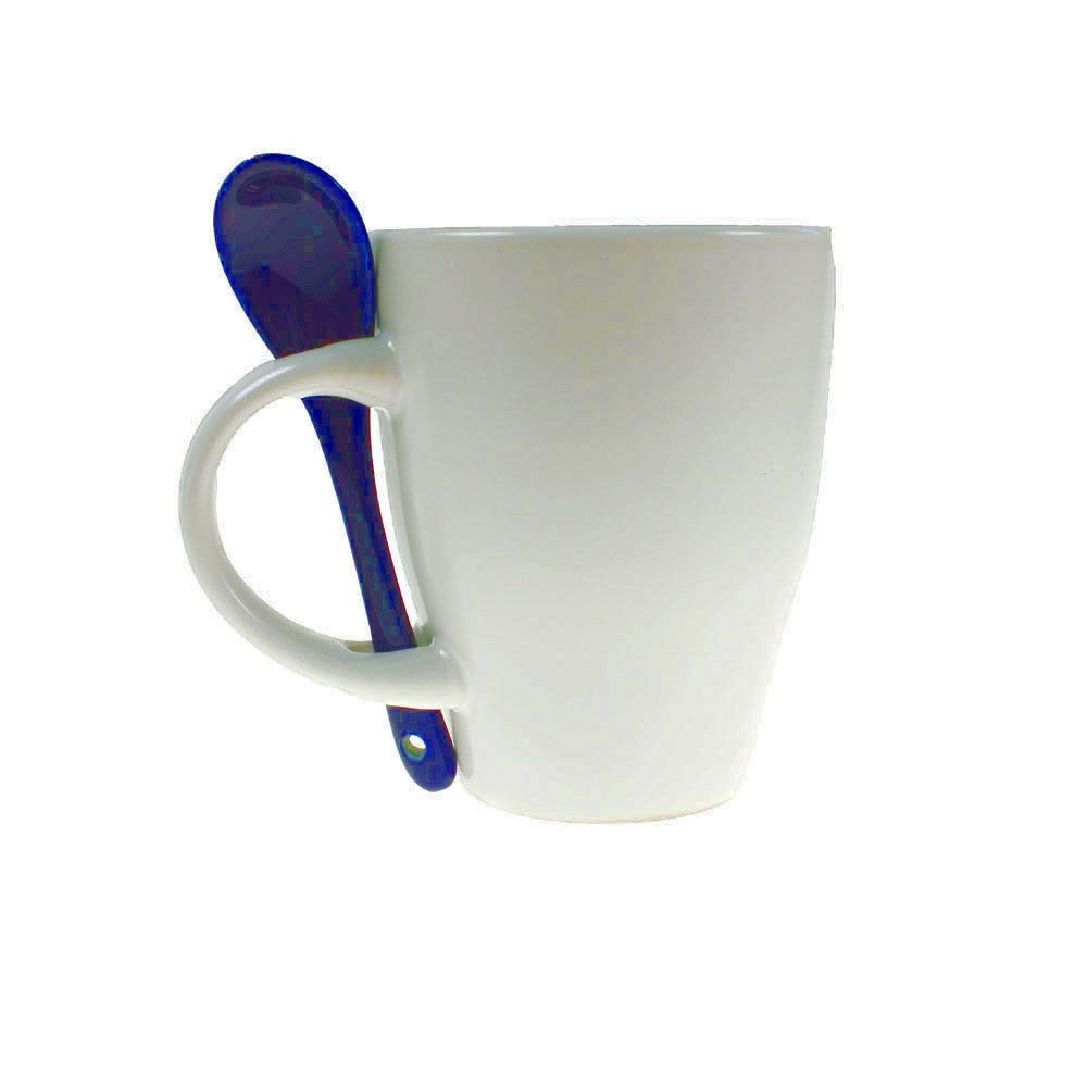 Kubek ceramiczny 300 ml z łyżeczką, z nadrukiem logo - Kubki z nadrukiem logo | VEBI - zdjęcie 4