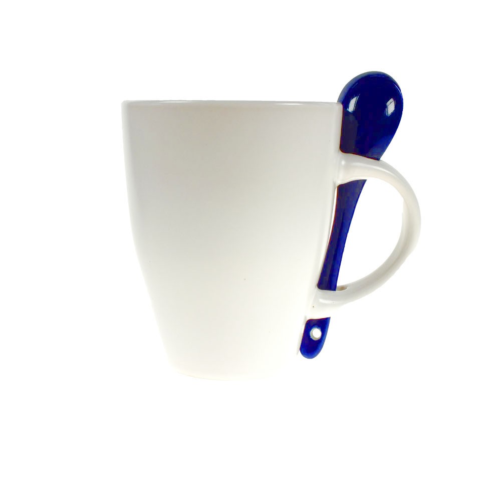 Kubek ceramiczny 300 ml z łyżeczką, z nadrukiem logo - Kubki z nadrukiem logo | VEBI - zdjęcie 5