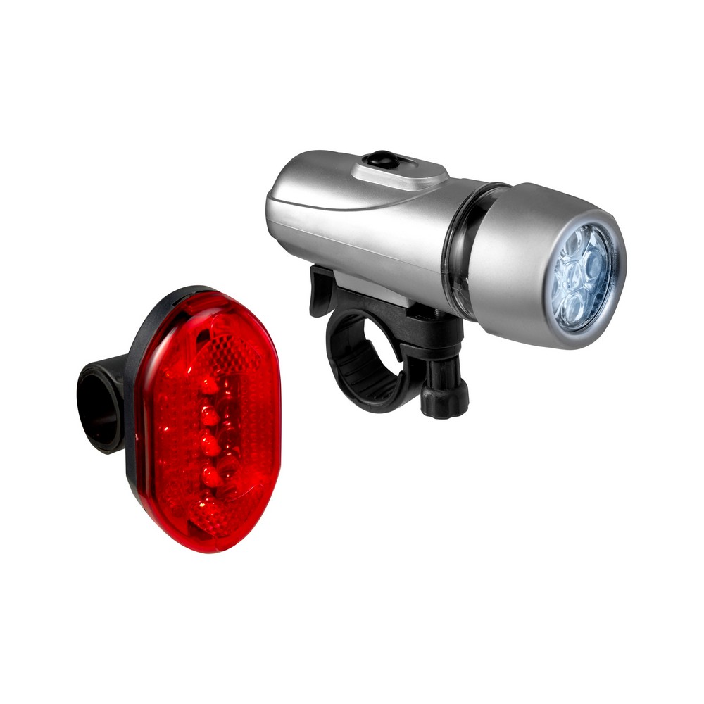 Zestaw lampek rowerowych LED z personalizacją - 2 sztuki - Akcesoria rowerowe z nadrukiem logo | VEBI