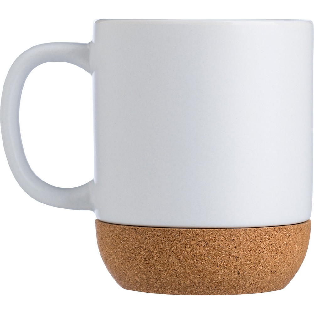 Kubek ceramiczny z korkową podstawą 300ml - Kubki z nadrukiem logo | VEBI - zdjęcie 3