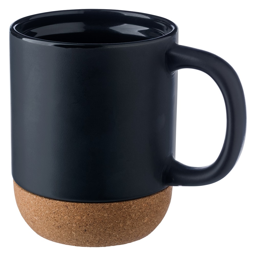 Kubek ceramiczny z korkową podstawą 300ml - Kubki z nadrukiem logo | VEBI - zdjęcie 4