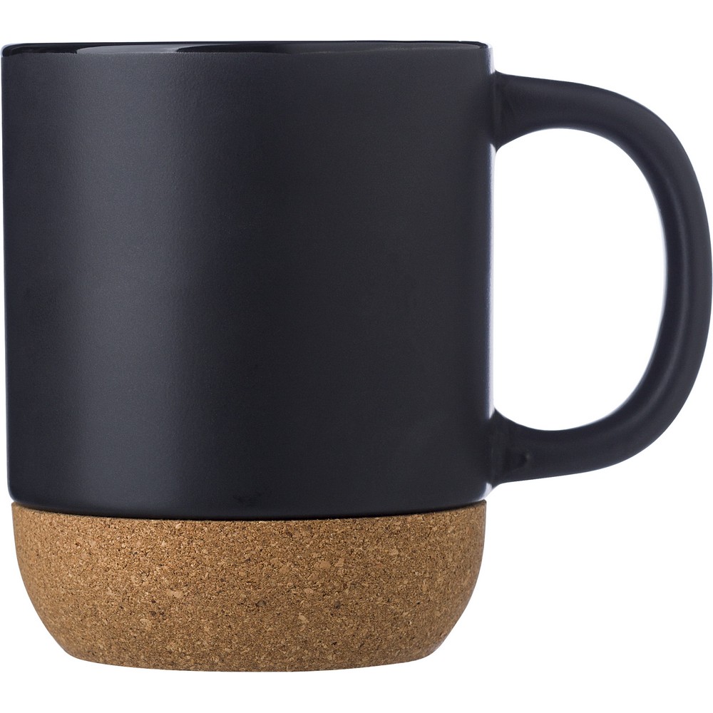 Kubek ceramiczny z korkową podstawą 300ml - Kubki z nadrukiem logo | VEBI - zdjęcie 5
