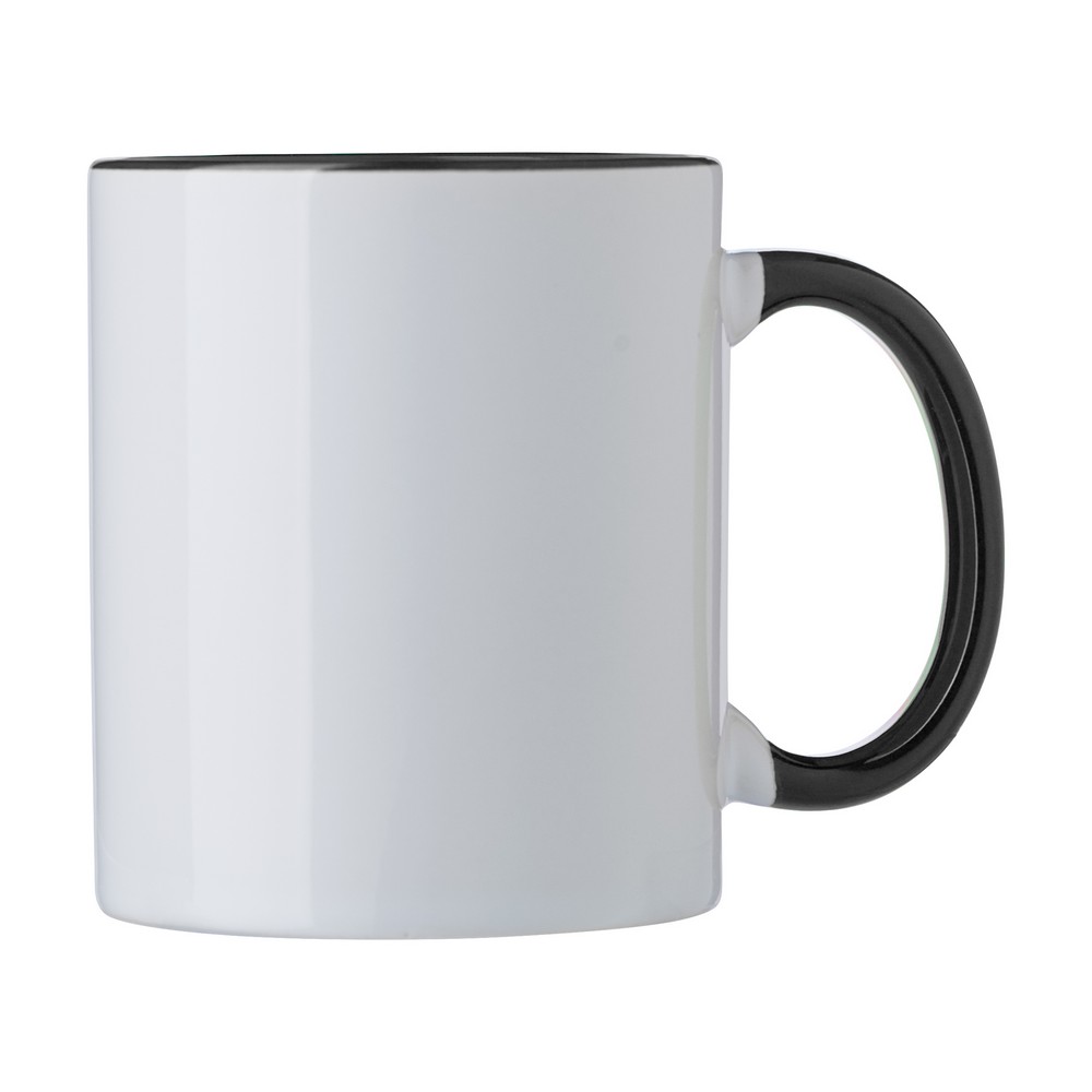 Ceramiczny kubek z kolorowymi akcentami 300 ml - Kubki z nadrukiem logo | VEBI