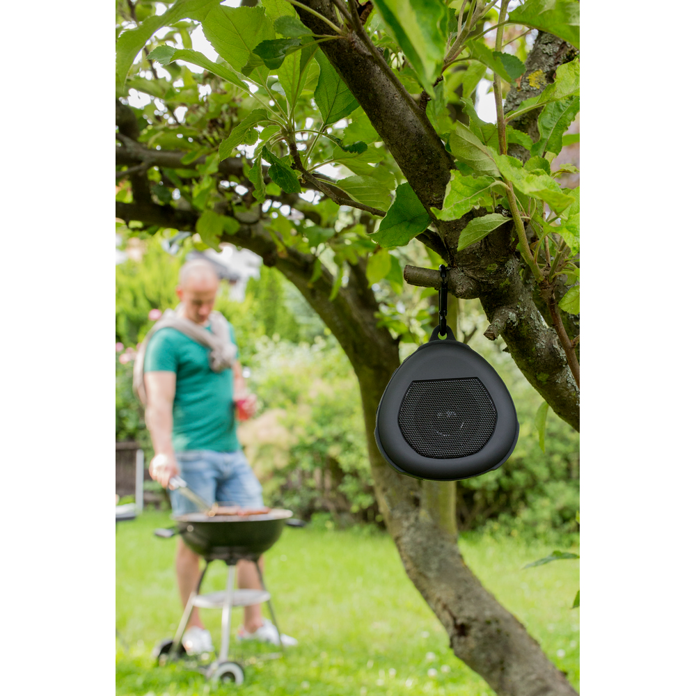 Wodoodporny głośnik bluetooth 5W z karabińczykiem Justice - Głośniki z nadrukiem logo | VEBI - zdjęcie 12