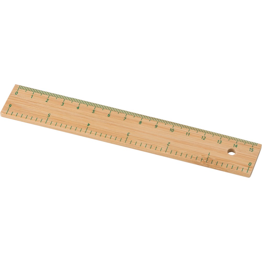 Bambusowa linijka 15 cm z możliwością nadruku logo - Akcesoria biurowe z nadrukiem logo | VEBI