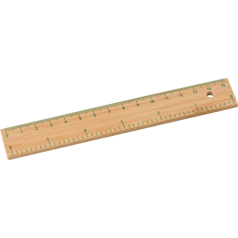 Bambusowa linijka 15 cm z możliwością nadruku logo - Akcesoria biurowe z nadrukiem logo | VEBI - zdjęcie 2