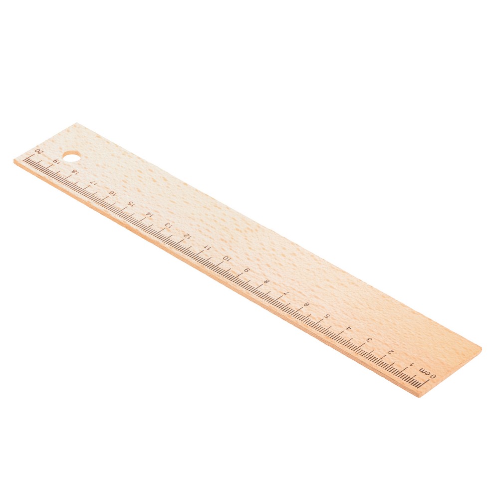 Drewniana linijka 20 cm z bukowego drewna - Colton - Akcesoria biurowe z nadrukiem logo | VEBI