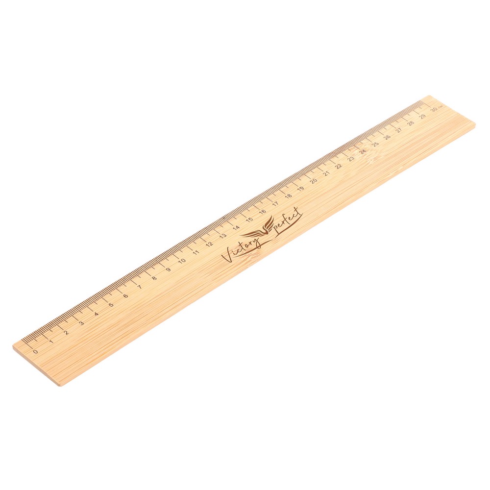 Linijka bambusowa 30 cm Edwin - ekologiczny gadżet z nadrukiem - Akcesoria biurowe z nadrukiem logo | VEBI - zdjęcie 3