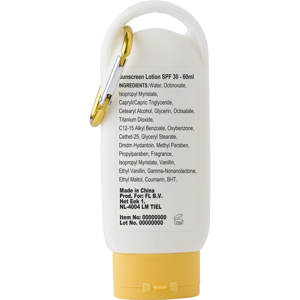 Balsam przeciwsłoneczny SPF 30 z karabińczykiem 60ml - Akcesoria plażowe z nadrukiem logo | VEBI - zdjęcie 13