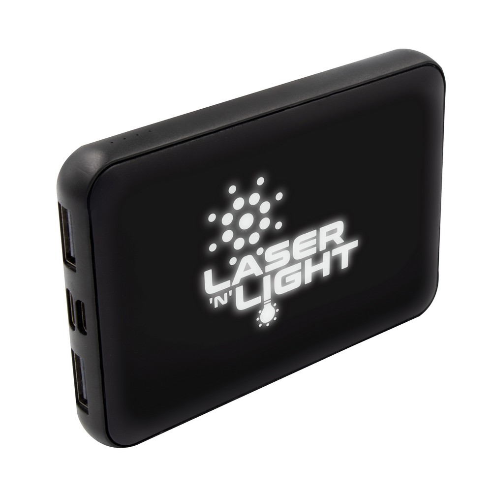 Power bank ekologiczny RPET 5000 mAh z podświetlanym logo - Power banki z nadrukiem logo | VEBI - zdjęcie 6