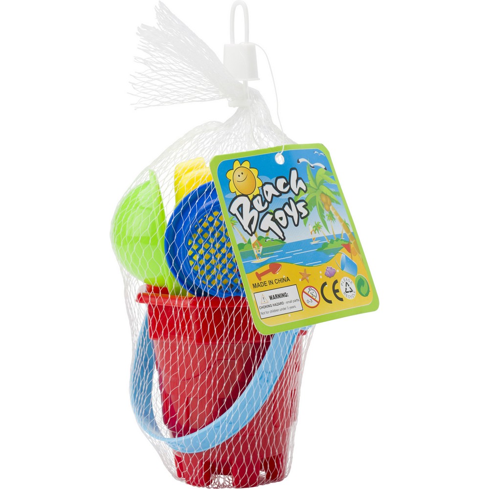 Zestaw plażowy z wiaderkiem - 9 elementów do zabawy w piasku - Akcesoria plażowe z nadrukiem logo | VEBI - zdjęcie 8